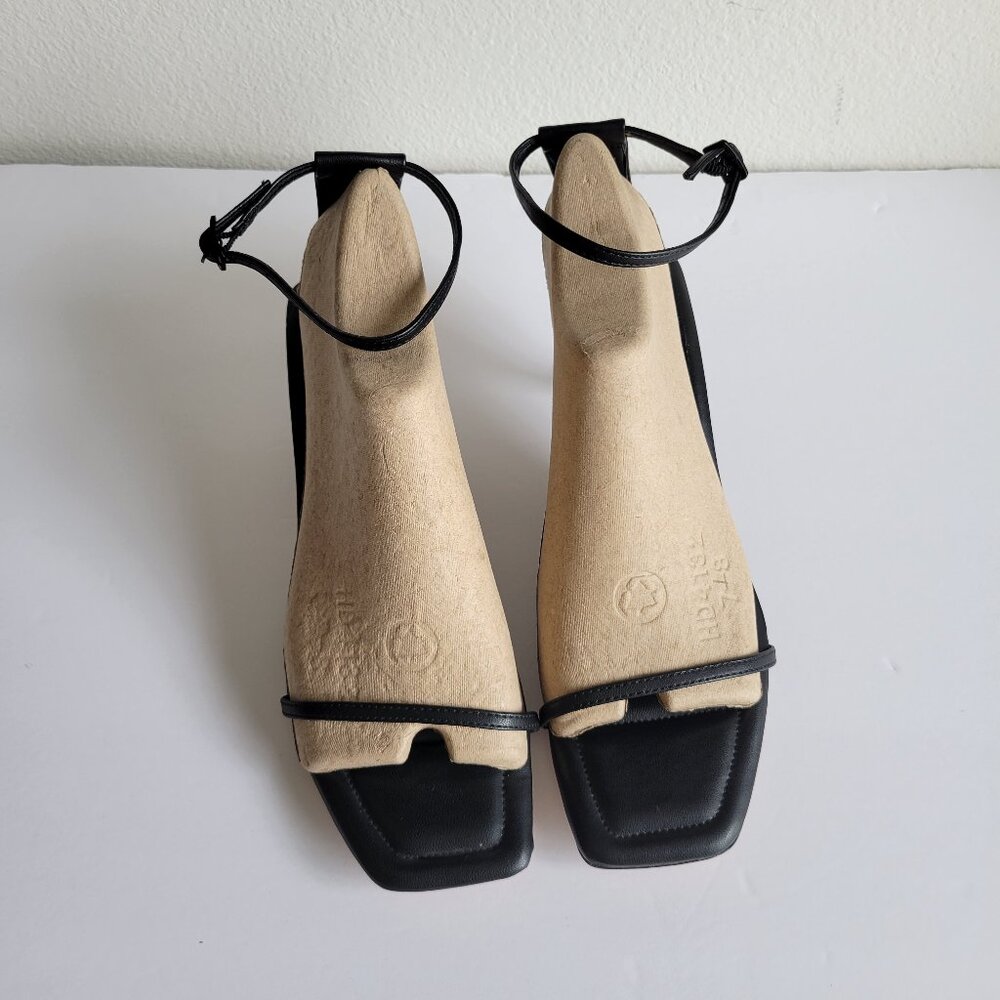 H&M Black Low Heel Strappy Square Toe Sandals Size 39